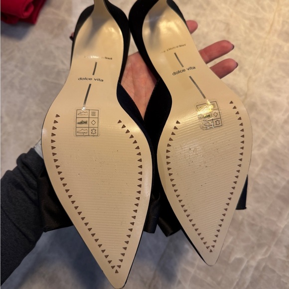 Dolce Vita Black Heels with Bow Accent - Picture 6 of 8